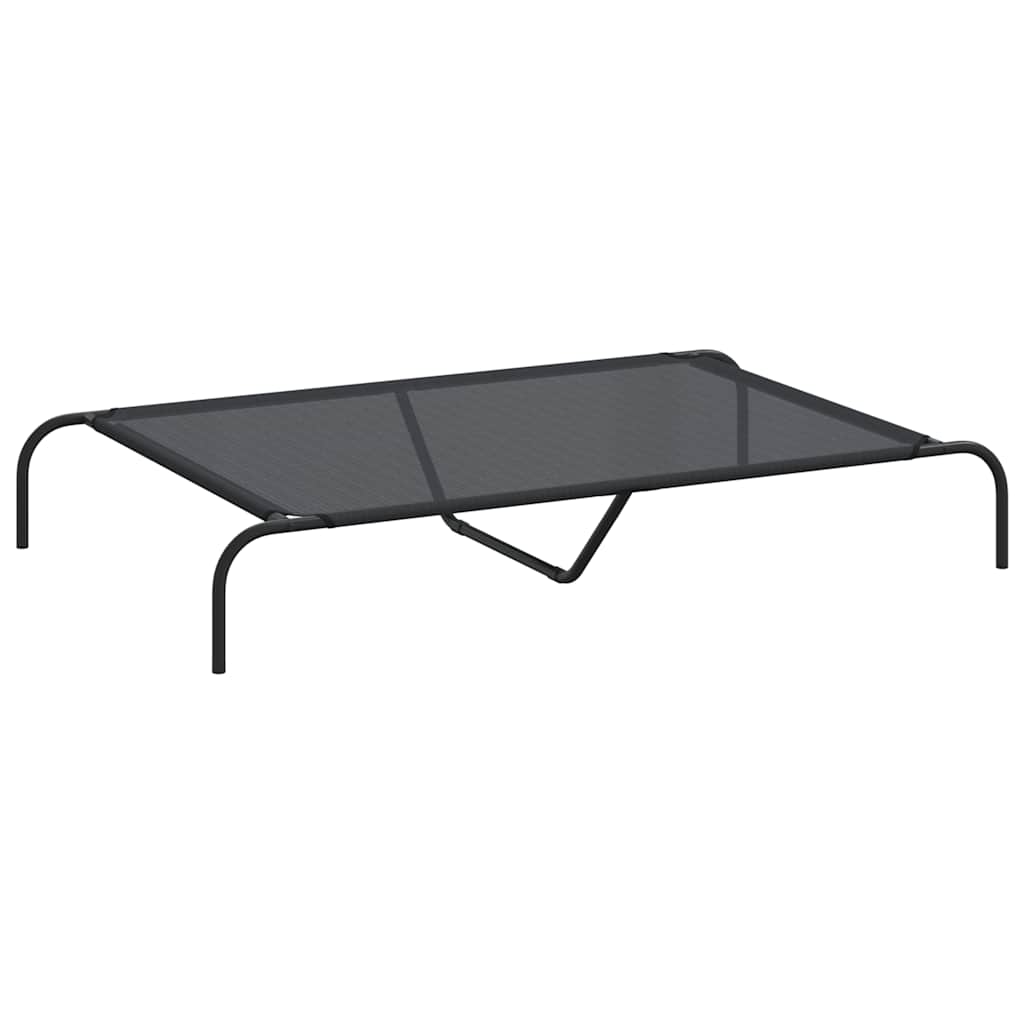 Vyvýšený pelíšek pro psy černý 130x80x20 cm Textilén a ocel