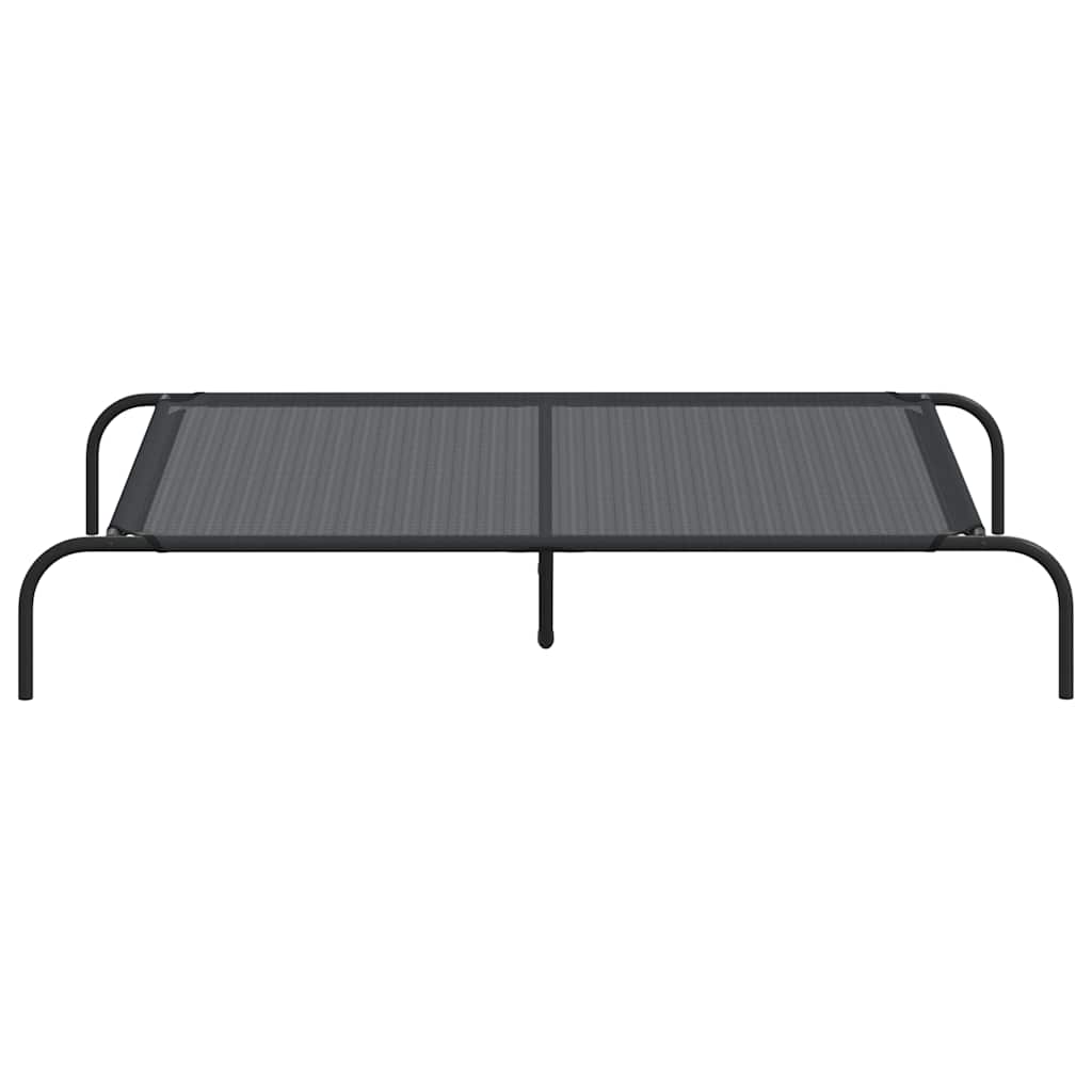 Vyvýšený pelíšek pro psy černý 130x80x20 cm Textilén a ocel