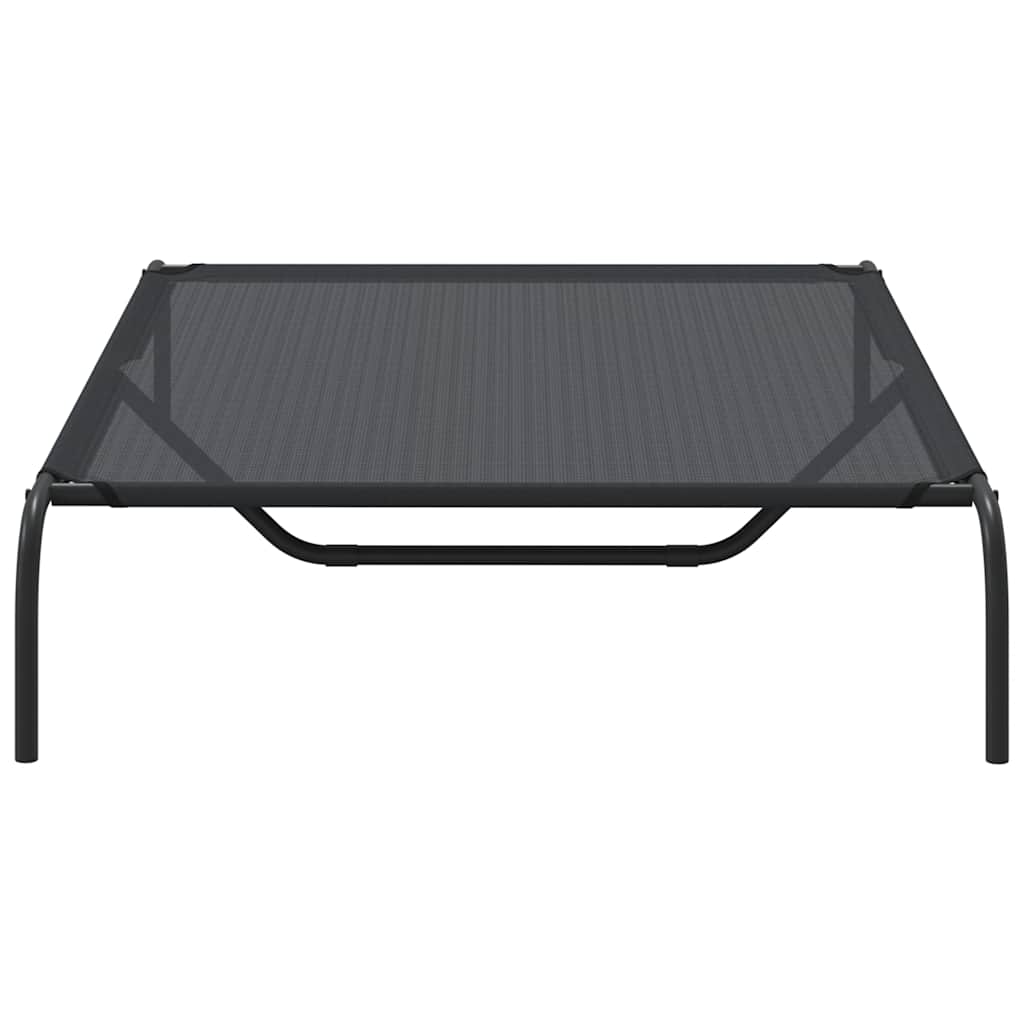 Vyvýšený pelíšek pro psy černý 130x80x20 cm Textilén a ocel