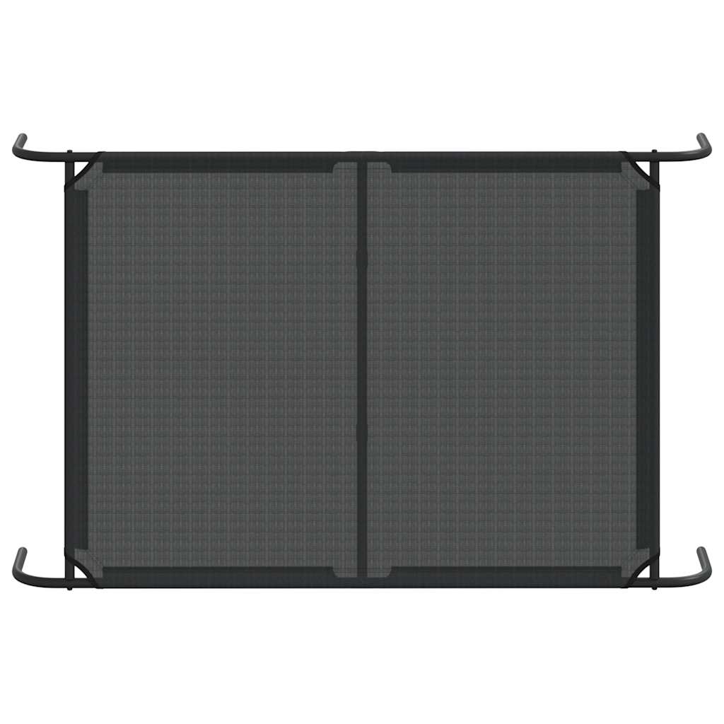 Vyvýšený pelíšek pro psy černý 130x80x20 cm Textilén a ocel