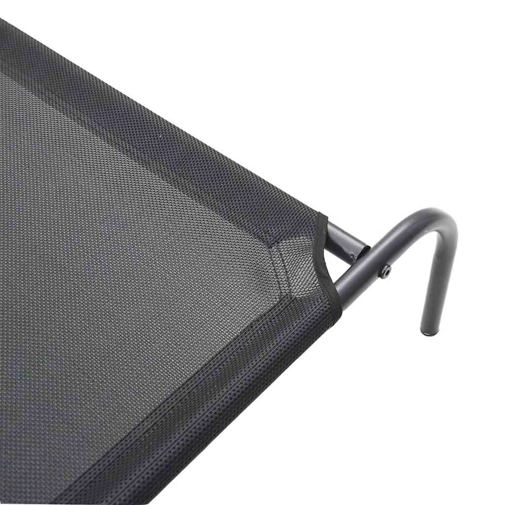 Vyvýšený pelíšek pro psy černý 130x80x20 cm Textilén a ocel