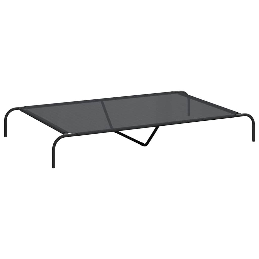 Vyvýšený pelíšek pro psy černý 150x90x20 cm Textilén a ocel