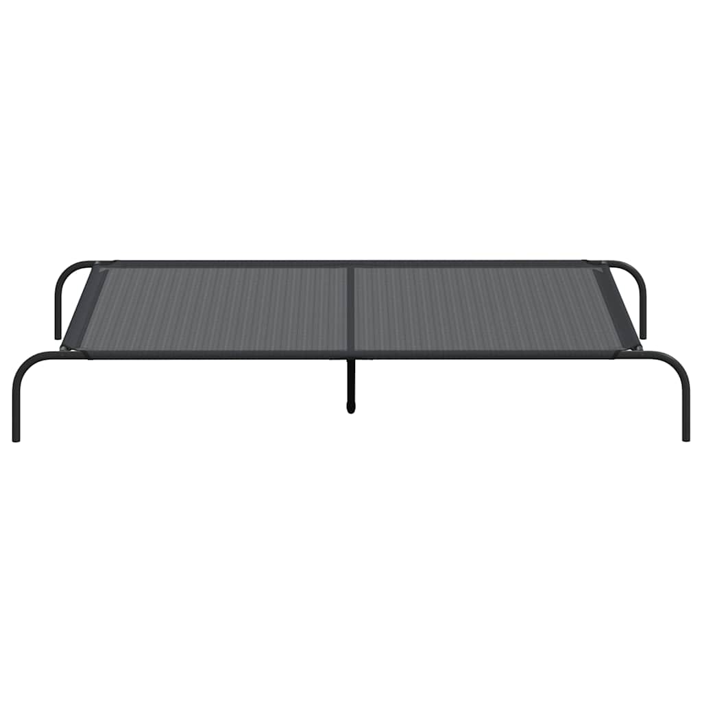 Vyvýšený pelíšek pro psy černý 150x90x20 cm Textilén a ocel