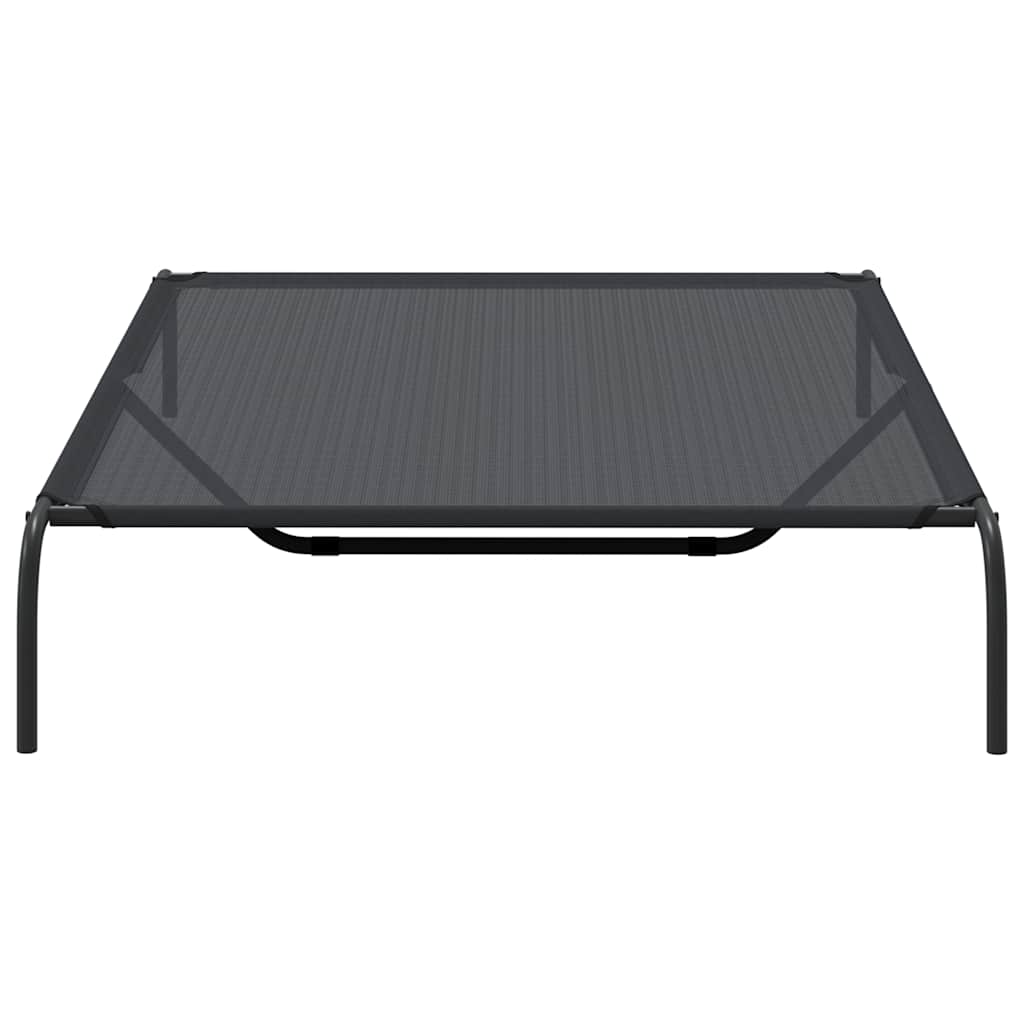 Vyvýšený pelíšek pro psy černý 150x90x20 cm Textilén a ocel