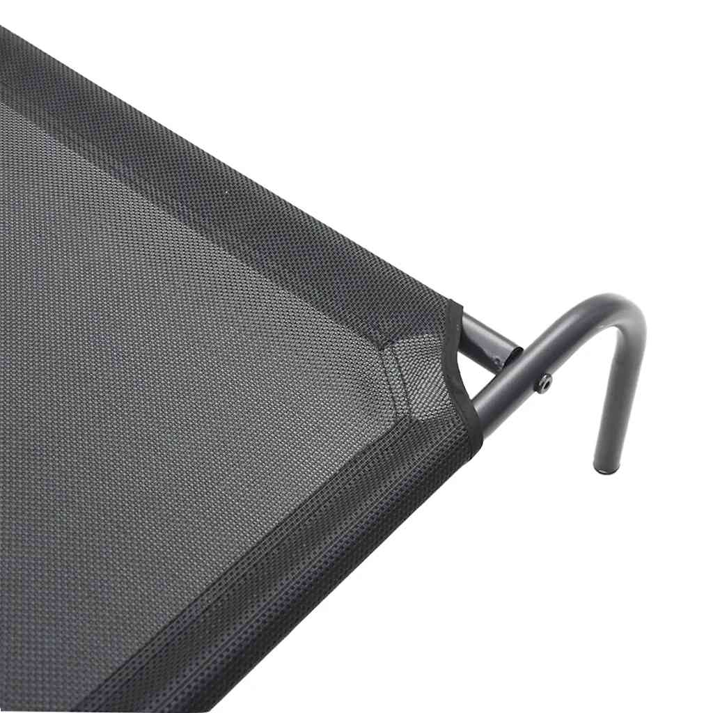 Vyvýšený pelíšek pro psy černý 150x90x20 cm Textilén a ocel