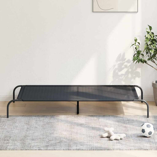 Vyvýšený pelíšek pro psy černý 150x90x20 cm Textilén a ocel