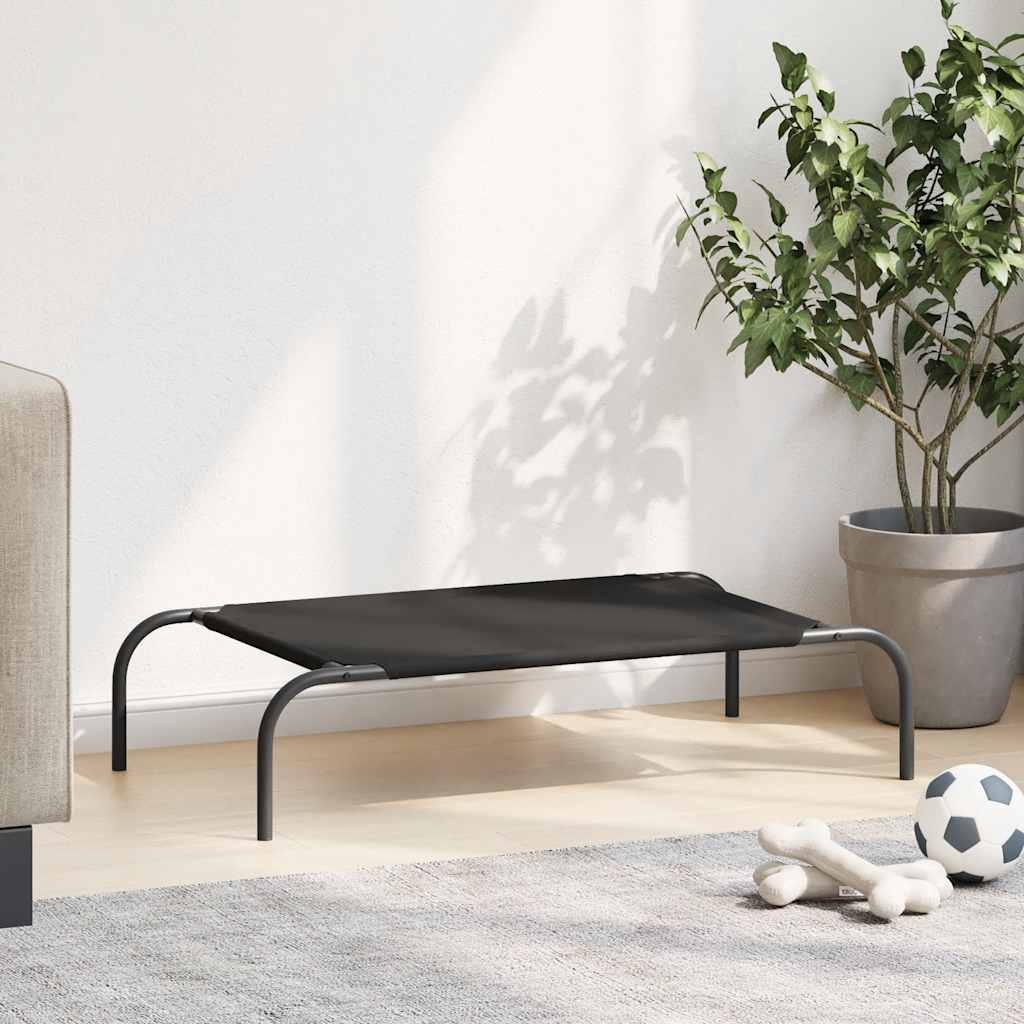 vyvýšený pelíšek pro psy vidaXL černý 90x50x20 cm Oxford Fabric a ocel