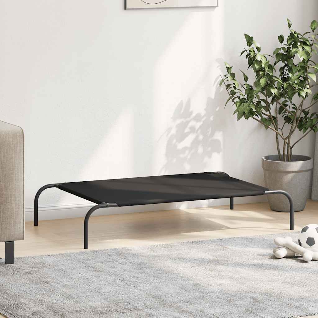 vyvýšený pelíšek pro psy vidaXL černý 110x65x20cm Oxford Fabric a ocel