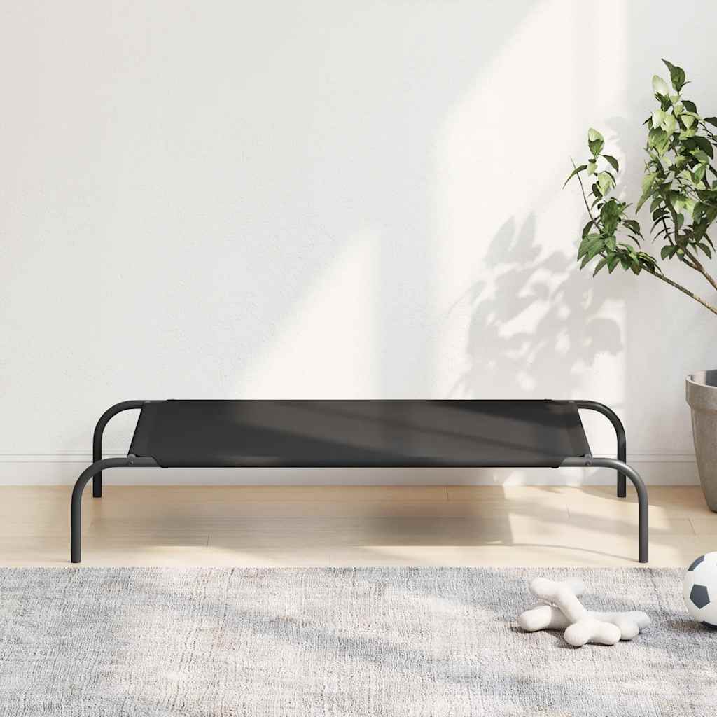 vyvýšený pelíšek pro psy vidaXL černý 110x65x20cm Oxford Fabric a ocel