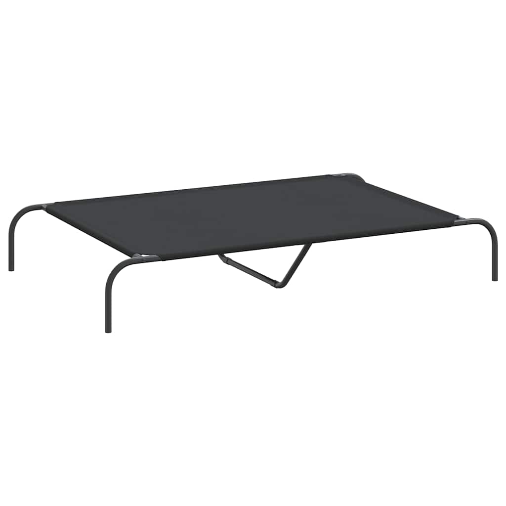 vyvýšený pelíšek pro psy vidaXL černý 130x80x20cm Oxford Fabric a ocel