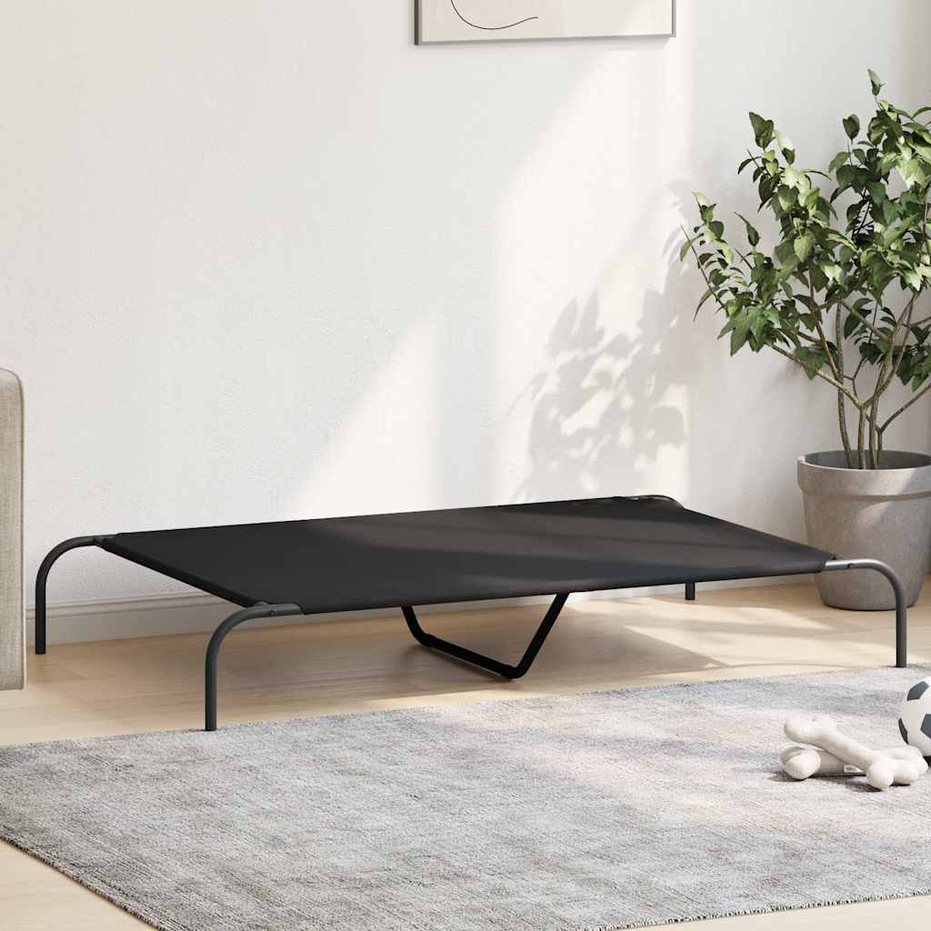 vyvýšený pelíšek pro psy vidaXL černý 130x80x20cm Oxford Fabric a ocel