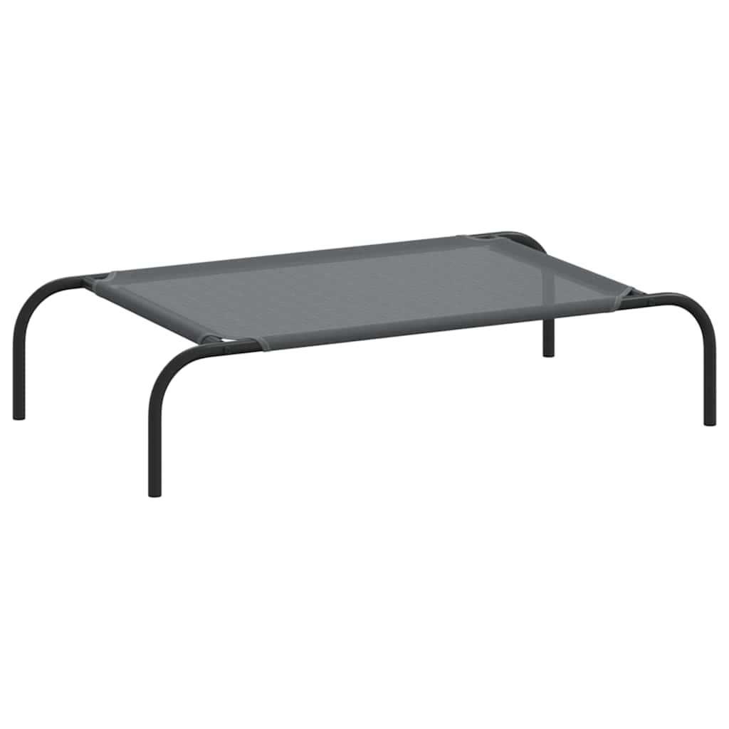 Vyvýšený pelíšek pro psy šedý 90x50x20 cm Textilén a ocel
