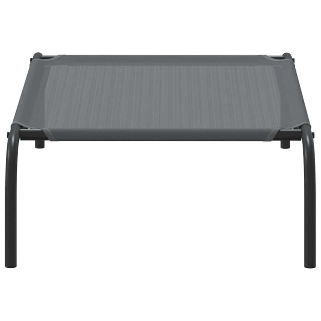 Vyvýšený pelíšek pro psy šedý 90x50x20 cm Textilén a ocel