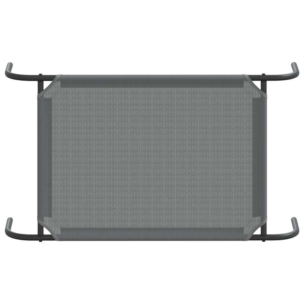 Vyvýšený pelíšek pro psy šedý 90x50x20 cm Textilén a ocel