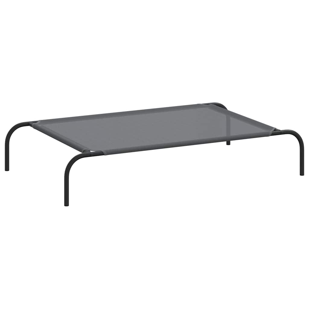 Vyvýšený pelíšek pro psy šedý 110x65x20 cm Textilén a ocel