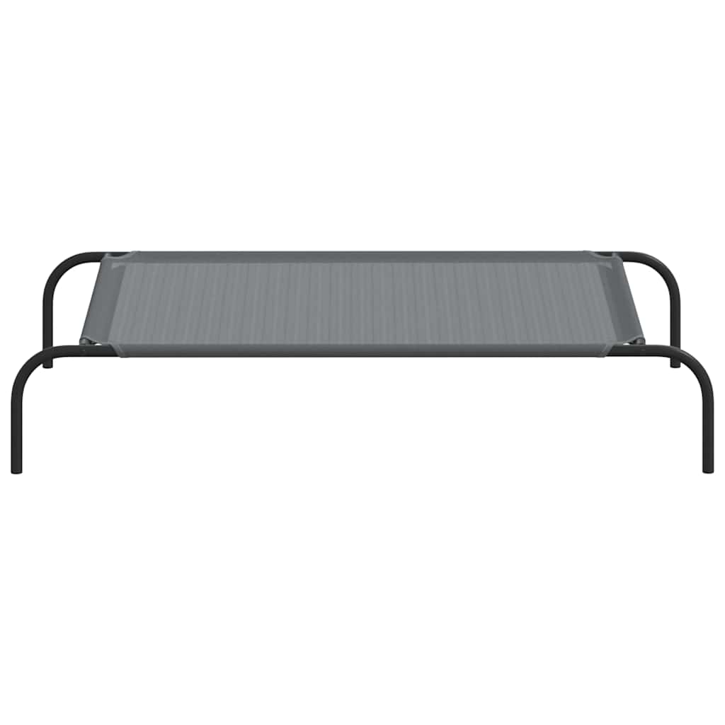 Vyvýšený pelíšek pro psy šedý 110x65x20 cm Textilén a ocel