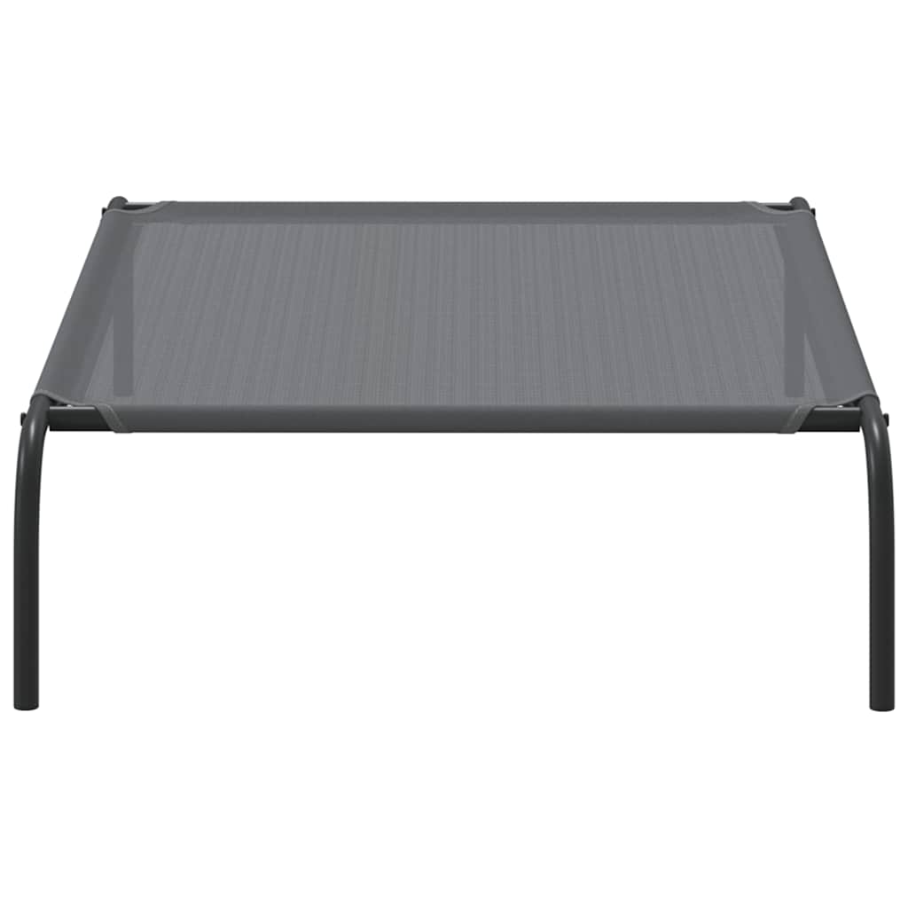 Vyvýšený pelíšek pro psy šedý 110x65x20 cm Textilén a ocel