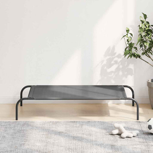 Vyvýšený pelíšek pro psy šedý 110x65x20 cm Textilén a ocel