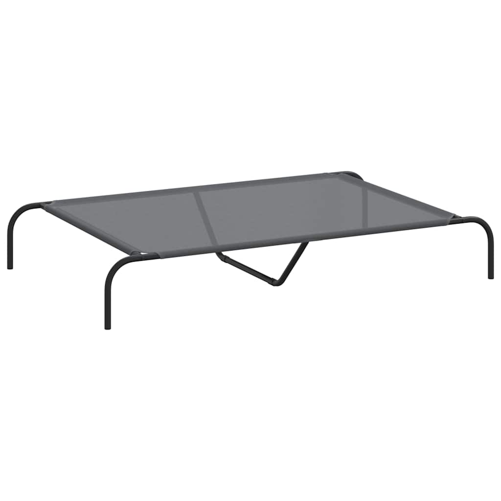 Vyvýšený pelíšek pro psy šedý 130x80x20 cm Textilén a ocel