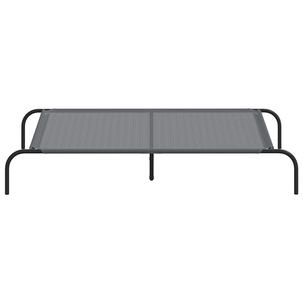 Vyvýšený pelíšek pro psy šedý 130x80x20 cm Textilén a ocel
