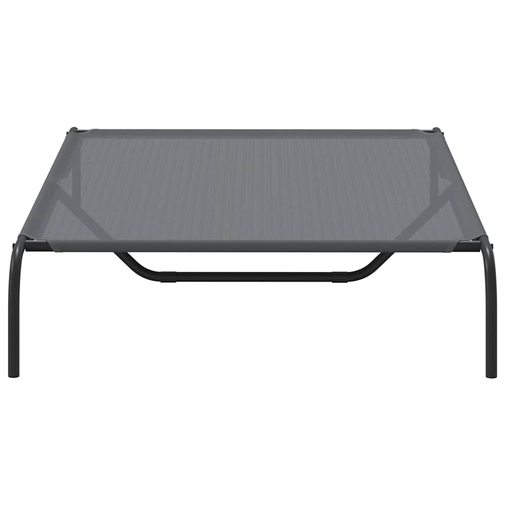 Vyvýšený pelíšek pro psy šedý 130x80x20 cm Textilén a ocel
