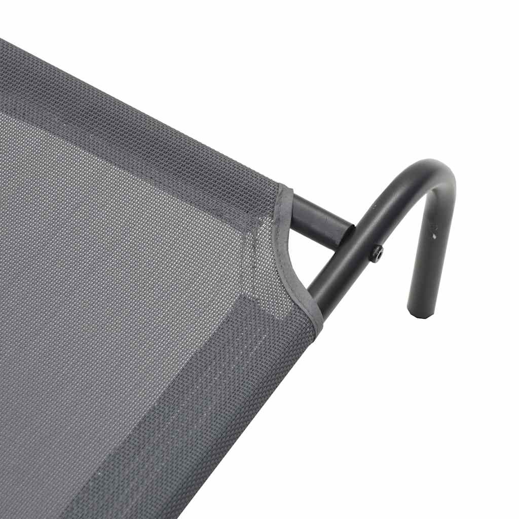 Vyvýšený pelíšek pro psy šedý 130x80x20 cm Textilén a ocel