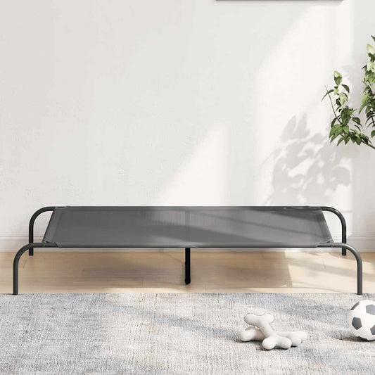 Vyvýšený pelíšek pro psy šedý 130x80x20 cm Textilén a ocel