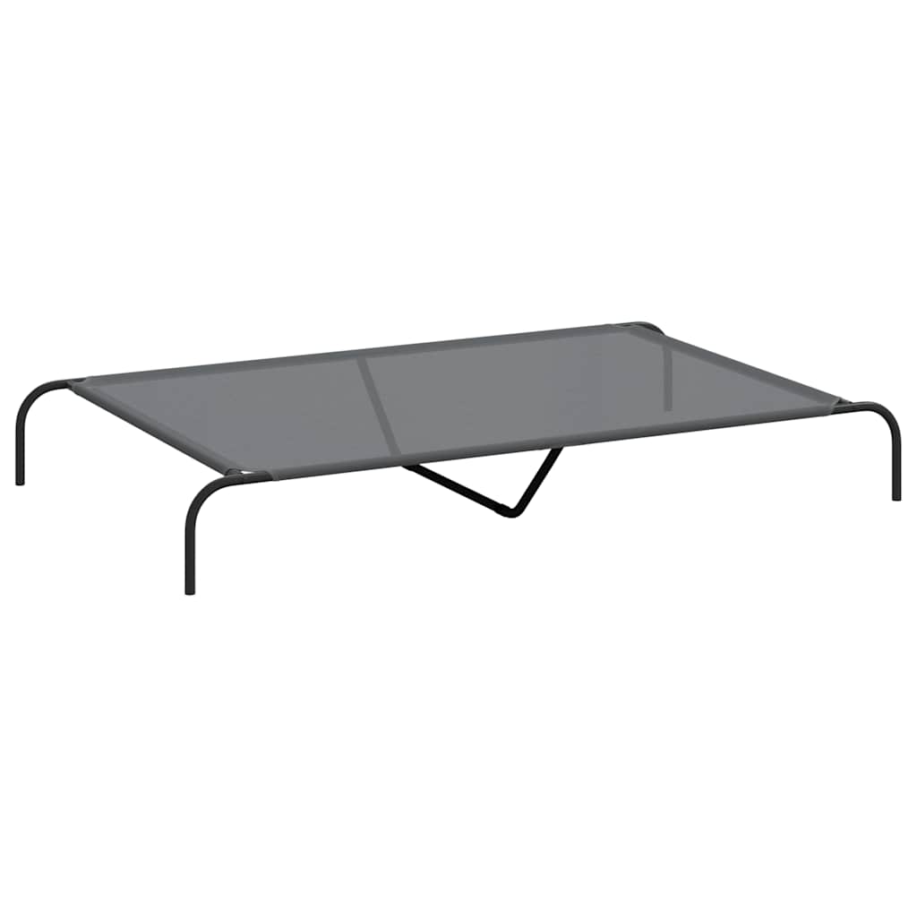 Zvýšený pelíšek pro psy šedý 150x90x20 cm Textilén a ocel