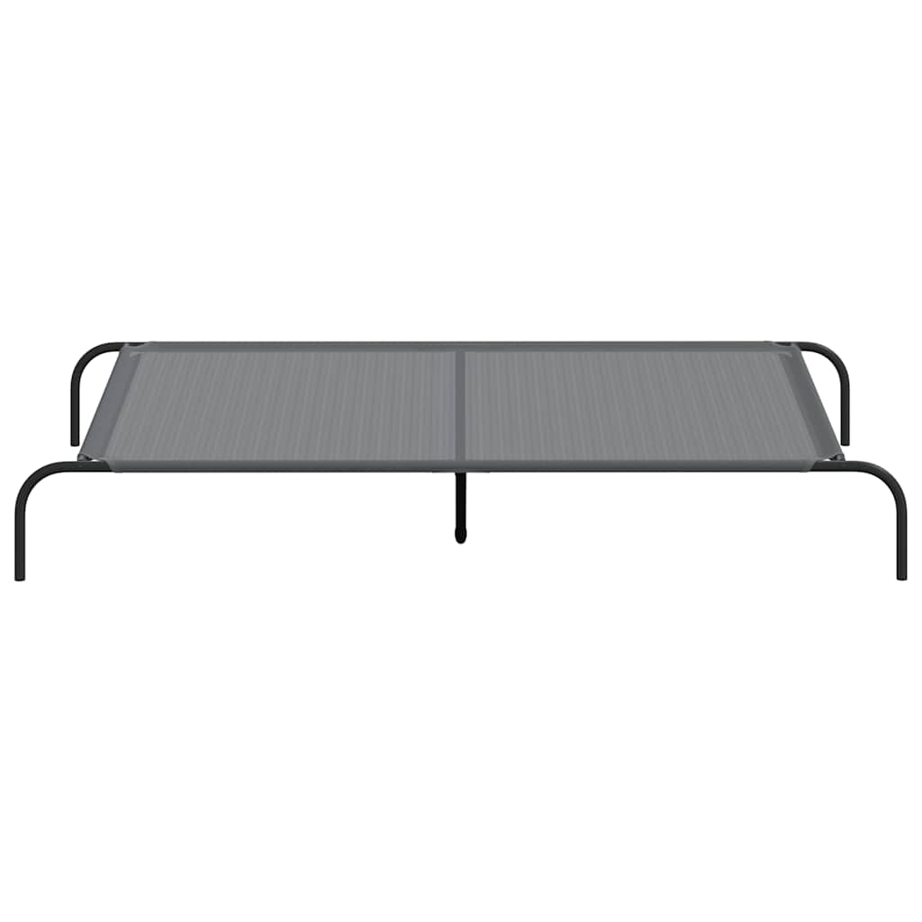 Zvýšený pelíšek pro psy šedý 150x90x20 cm Textilén a ocel
