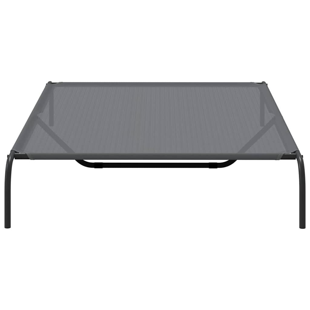 Zvýšený pelíšek pro psy šedý 150x90x20 cm Textilén a ocel