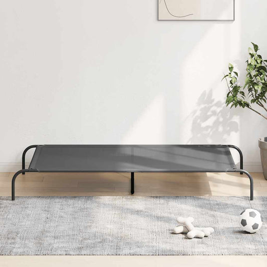 Zvýšený pelíšek pro psy šedý 150x90x20 cm Textilén a ocel