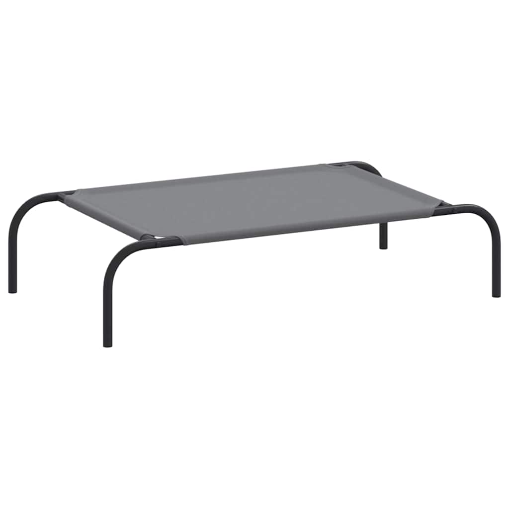vyvýšený pelíšek pro psy šedý 90x50x20 cm Oxford Fabric a ocel