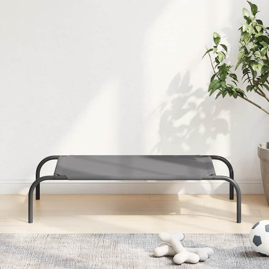 vyvýšený pelíšek pro psy šedý 90x50x20 cm Oxford Fabric a ocel