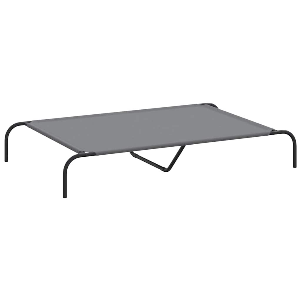 vyvýšený pelíšek pro psy šedý 130x80x20 cm Oxford Fabric a ocel