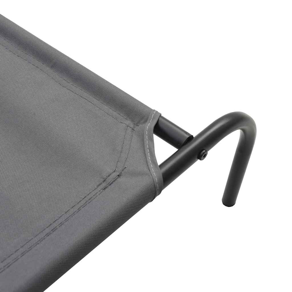 vyvýšený pelíšek pro psy šedý 130x80x20 cm Oxford Fabric a ocel