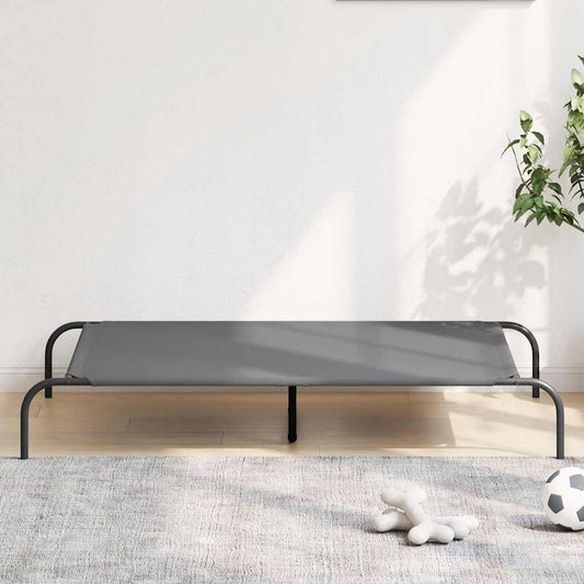 vyvýšený pelíšek pro psy šedý 130x80x20 cm Oxford Fabric a ocel