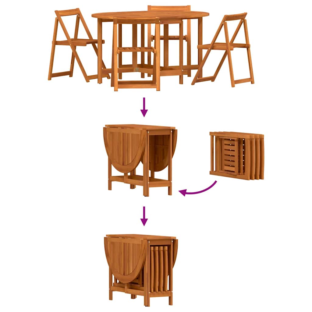 Zahradní stůl 5 pcs Hnědá 110 x 60 x 72 cm