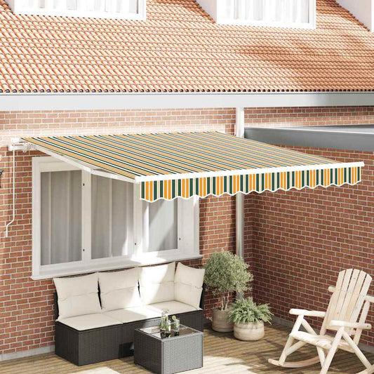 Markýza Pruhovaný Zelená a žlutá 3 x 2,5 m Polyester a kov
