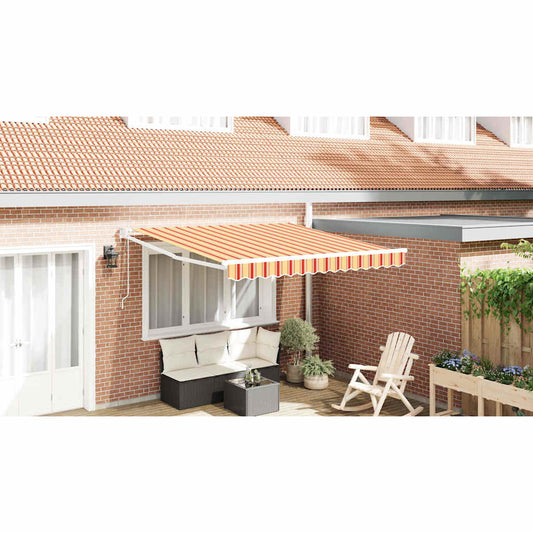 Markýza Pruhovaný žlutá a oranžová 3,5 x 2,5 m Polyester a kov