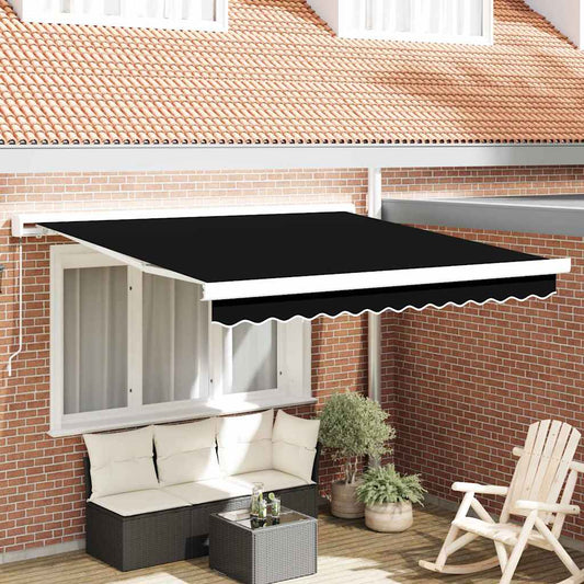 Budsorovatelné zastřešení Černá 350 x 250 cm Textil a kov