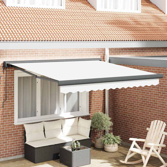 Budsorovatelné zastřešení Bílá 350 x 250 cm Látka, kov