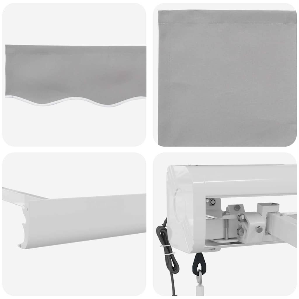 Budsorovatelné zastřešení Světle šedá 350 x 250 cm Látka, kov
