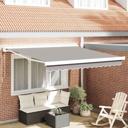 Budsorovatelné zastřešení Světle šedá 350 x 250 cm Látka, kov