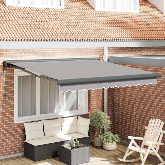 Budsorovatelné zastřešení Světle šedá 350 x 250 cm Látka, kov