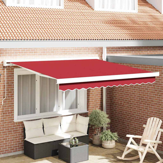 Budsorovatelné zastřešení Červená 350 x 250 cm Textil a kov