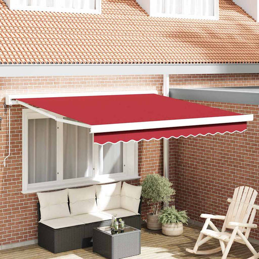Budsorovatelné zastřešení Červená 350 x 250 cm Látka, kov