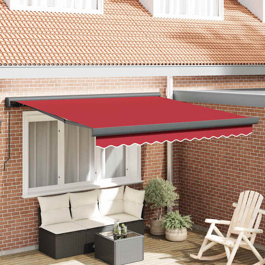 Budsorovatelné zastřešení Červená 350 x 250 cm Textil a kov