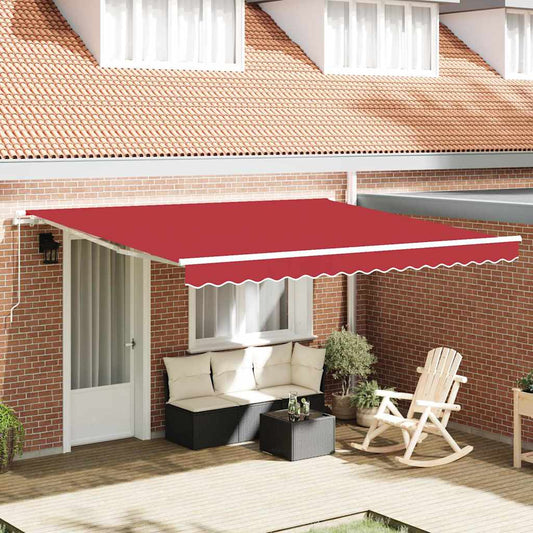 Budsorovatelné zastřešení Červená 400 × 350 cm Textil a kov
