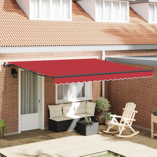 Budsorovatelné zastřešení Červená 400 × 350 cm textil