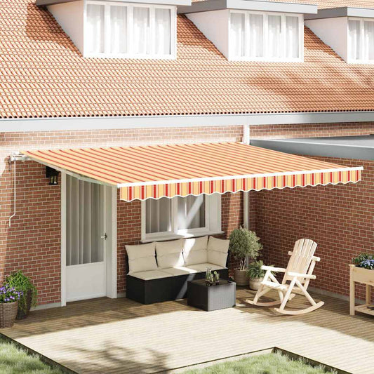 Budsorovatelné zastřešení 450 × 300 cm žlutá a oranžová